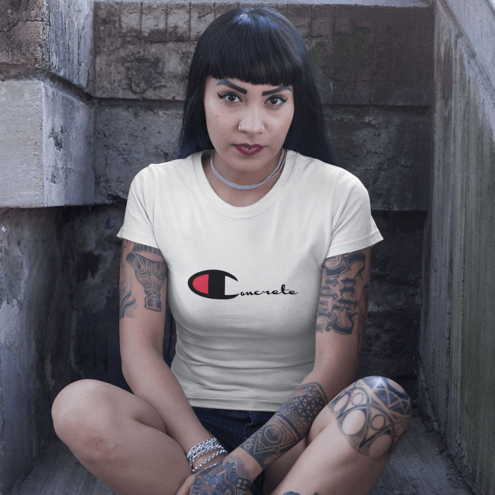 CONCRETE CHAMP WHITE/RED TEE - UNISEX