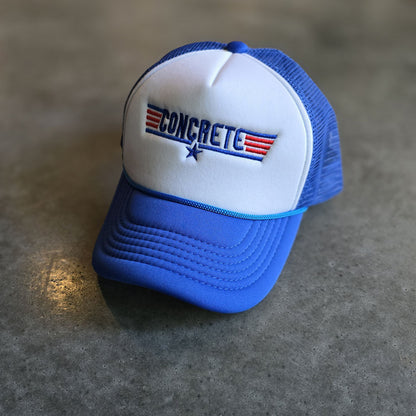 EMBROIDERY “TOP GUNNER” CONCRETE TRUCKER HAT